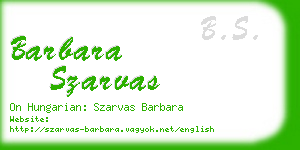 barbara szarvas business card